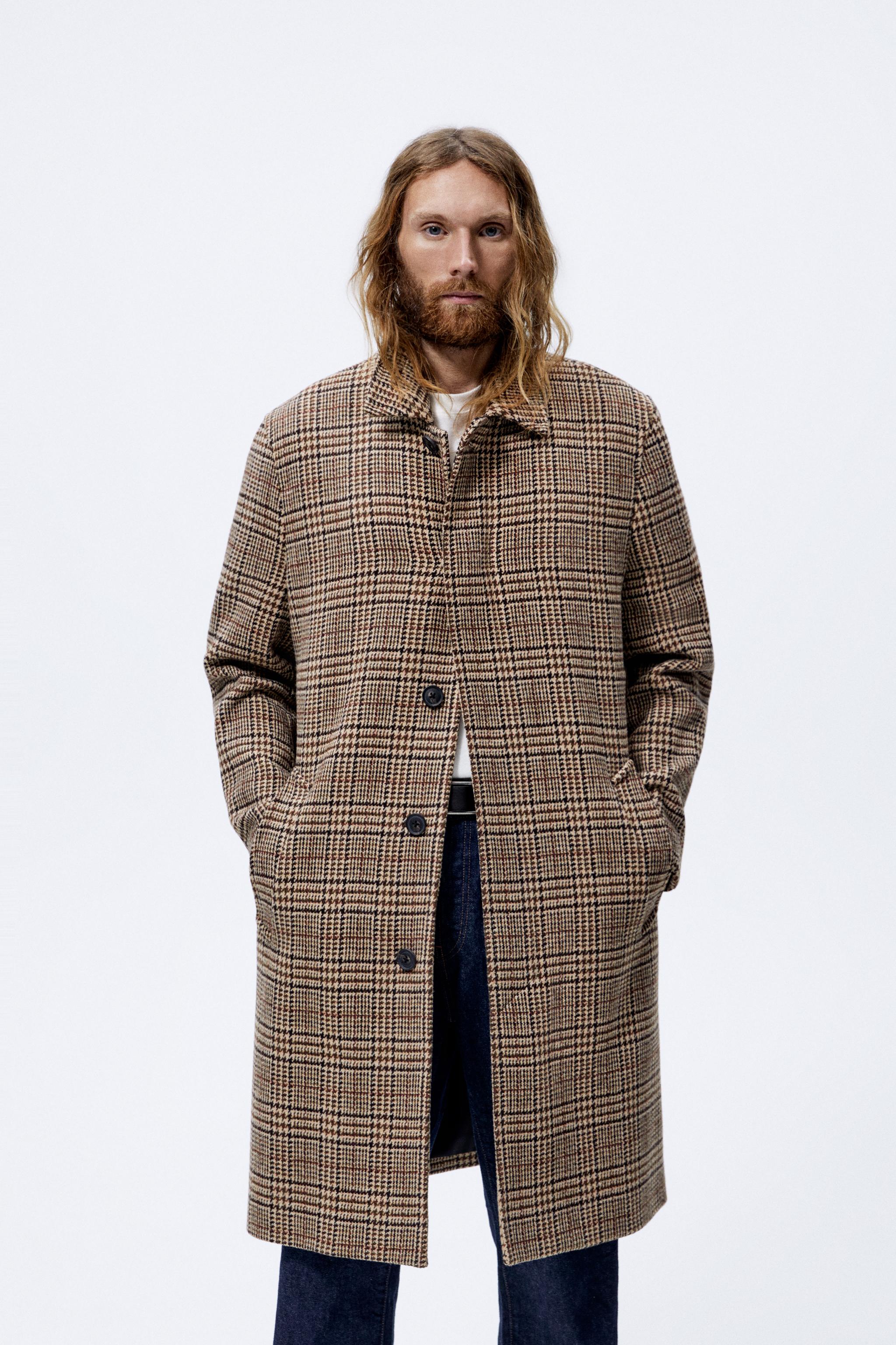 Plaid coat zara best sale